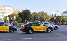 Skoda Octavia Barcelona taxi at Plaça Catalunya